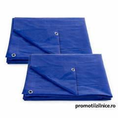 Set 2 Bucăți Prelată Impermeabilă 5x6m 175 g/mp Albastră – Protecție UV, Ochiuri Metalice, Prelată Rezistentă pentru Lemne, Acoperiș, Utilaje PromotiiZilnice