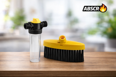 Aparat de Spalat cu Presiune cu Rezervor Detergent si Perie Rotativa – Kit Curatare Auto, Terasa, Gradina BoomSale