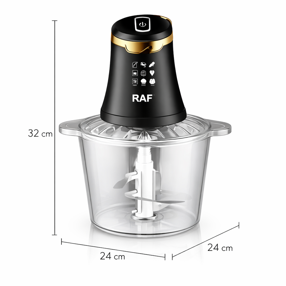 Tocator electric multifunctional RAF R7041 Smart Pulse 800W, bol 3L, 4 lame, 2 viteze, pentru carne si legume Powersale
