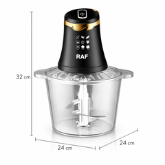 Tocator electric multifunctional RAF R7041 Smart Pulse 800W, bol 3L, 4 lame, 2 viteze, pentru carne si legume Powersale