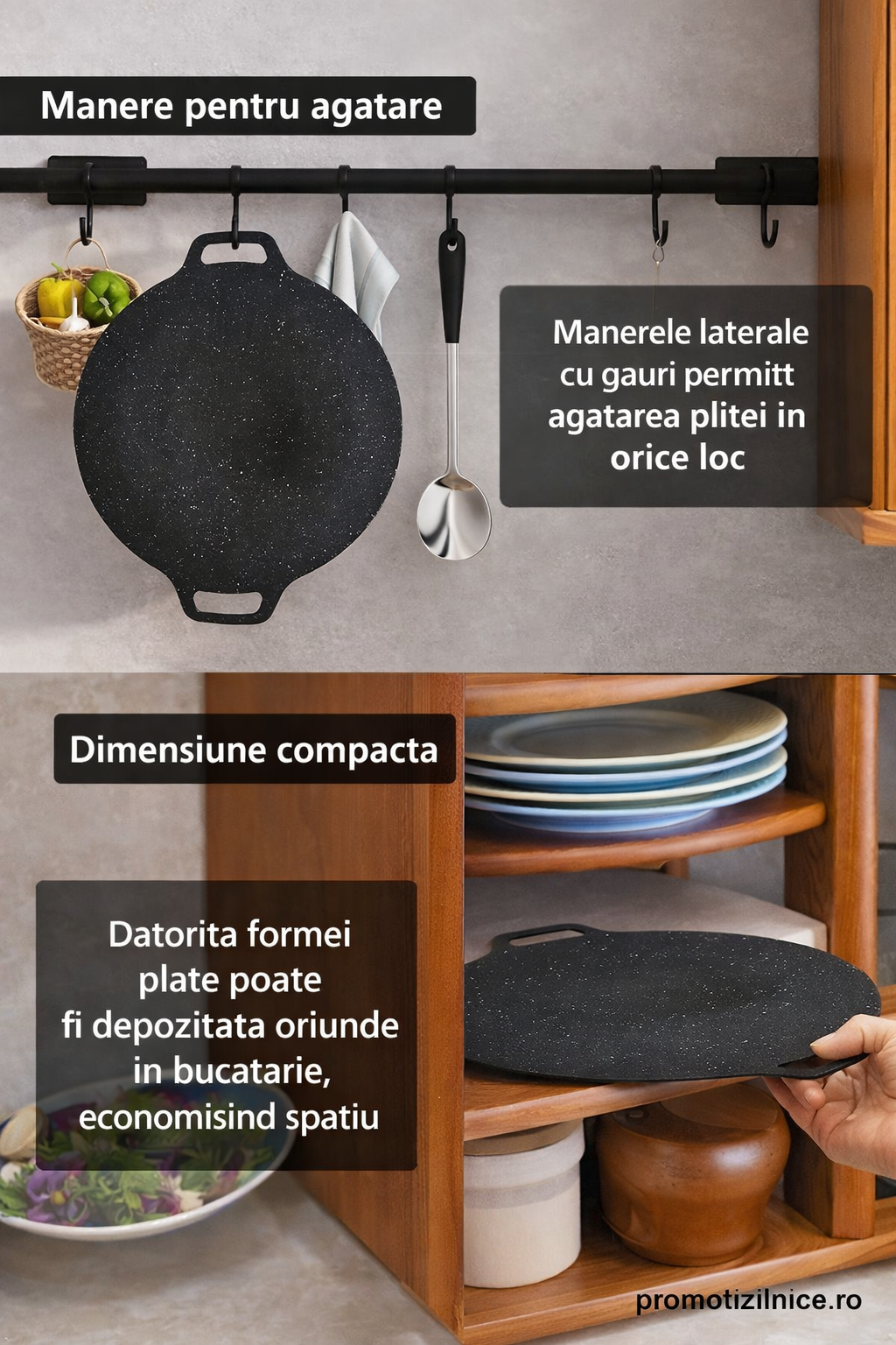 Set 2 Bucăți Plită Japoneză 36 cm – Antiaderentă, Gătire Rapidă pe Aragaz & Inducție PromotiiZilnice