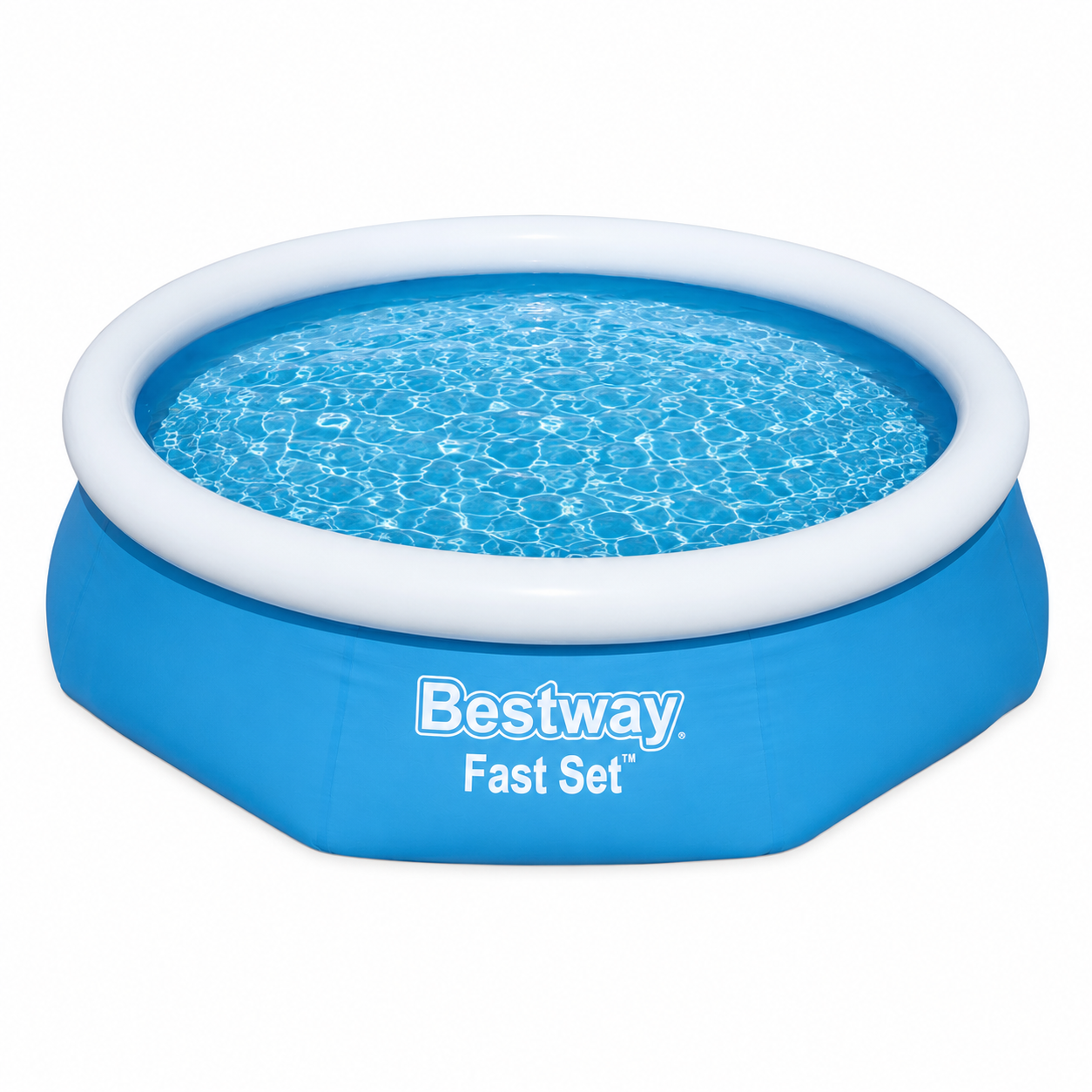 Piscina Gonflabila Bestway Fast Set Rotunda 244 x 61 cm, Capacitate 1880 Litri, Montaj Rapid, Albastra Powersale