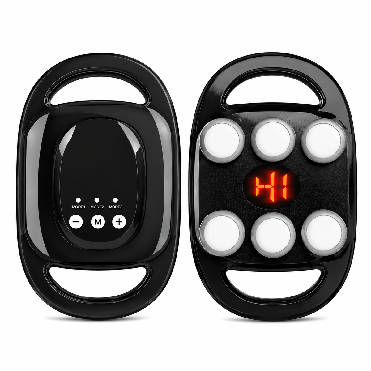 Aparat de Masaj Profesional cu 6 Capete, Display Digital, Lumină LED Roșie, Portabil, Relaxare Musculară Profundă Powersale
