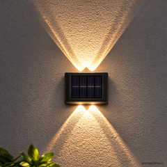 Set 6 x Lampă de Perete Solară Exterior cu 4 LED-uri, Senzor Mișcare & Rezistentă la Apă PromotiiZilnice