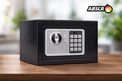 Seif din Oțel cu Închidere Electronică și Cheie 170x230x170 mm – Mini Seif Securizat pentru Bani, Bijuterii și Documente BoomSale