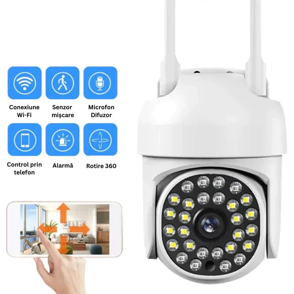 Set Complet Supraveghere: 2 Camere IP 360° WiFi Jortan + 2 Carduri 32GB PromotiiZilnice