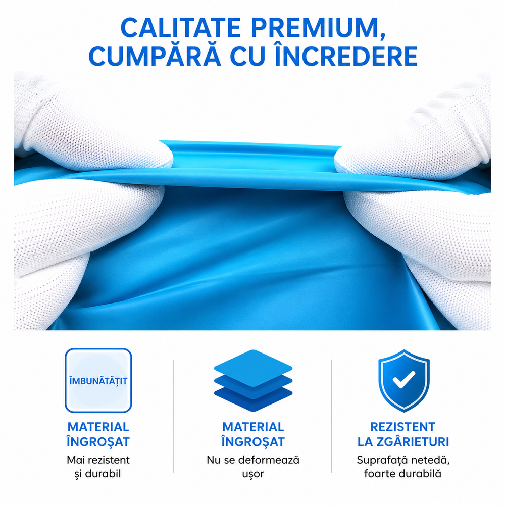 Piscina Gonflabila Mare pentru Familie 200 x 120 x 40 cm, 2 Inele de Siguranta, PVC Rezistent, Albastru Powersale