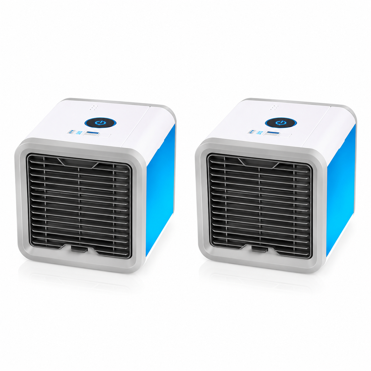 Set 2 Bucăți Mini Răcitor de Aer Portabil Arctic Air Cooler, Umidificare și Purificare Aer, Alimentare USB, LED 7 Culori PromotiiZilnice