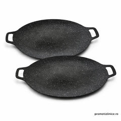 Set 2 Bucati Plita Japoneza 36 cm, Antiaderenta, Compatibila Aragaz si Inductie, Gatire Rapida si Uniforma PromotiiZilnice