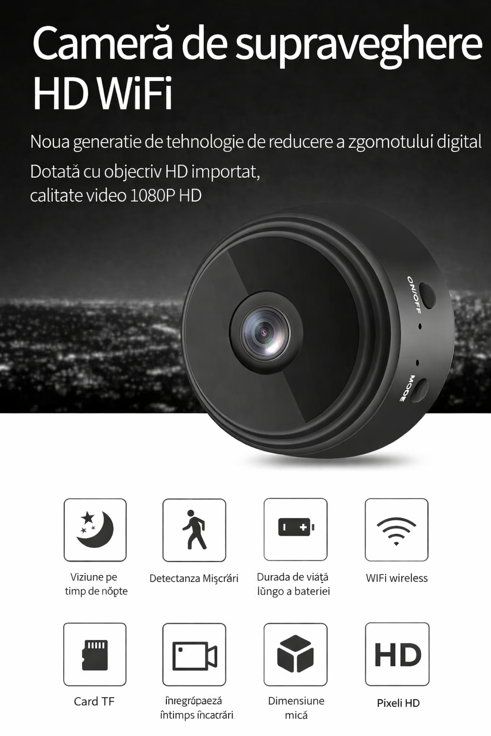 Set 3 camere de supraveghere WiFi HD 1080P – monitorizare interioara, detectie miscare Powersale