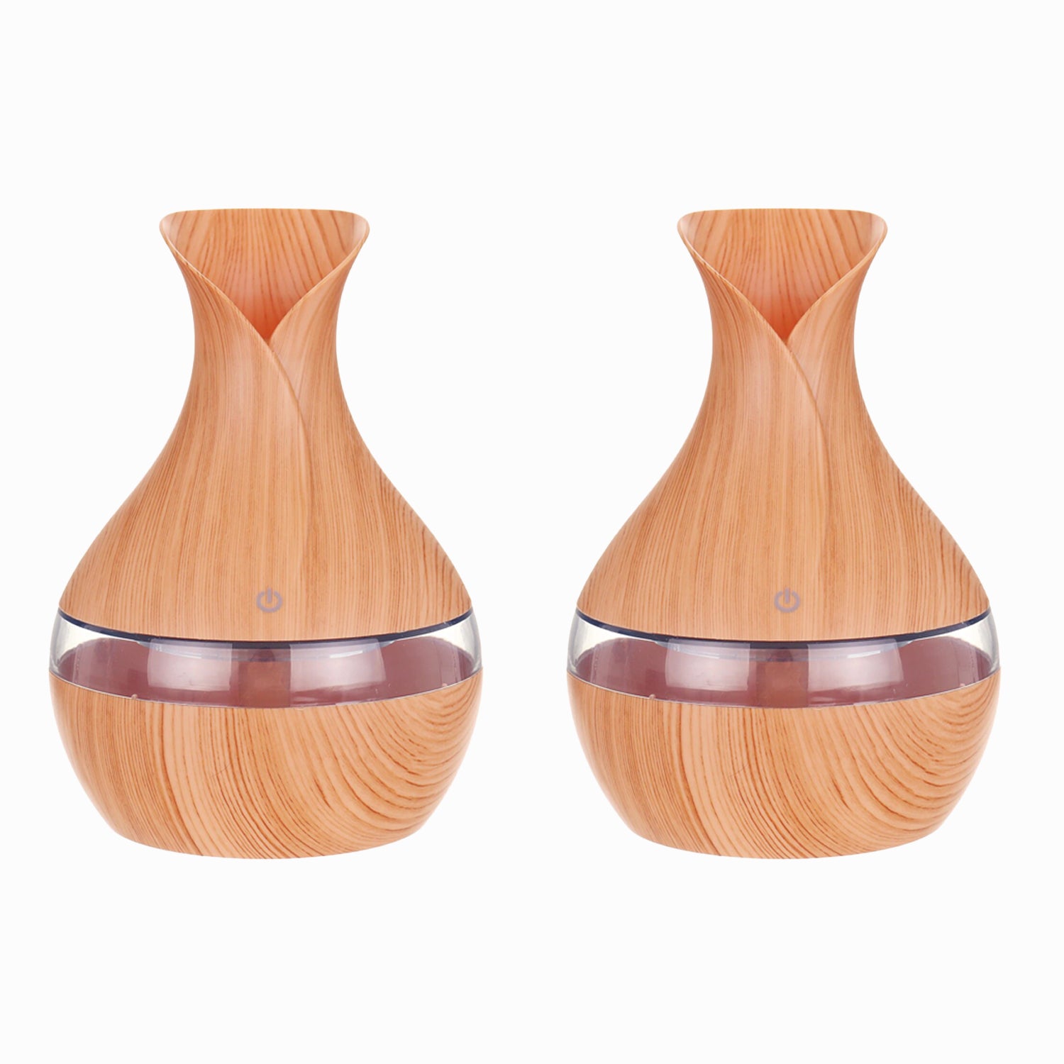 Set 2 Bucati – Umidificator Ultrasunete cu LED, Eliberare Parfum si Purificator Aer, Lemn + 12 sticlute ulei aromaterapie PromotiiZilnice