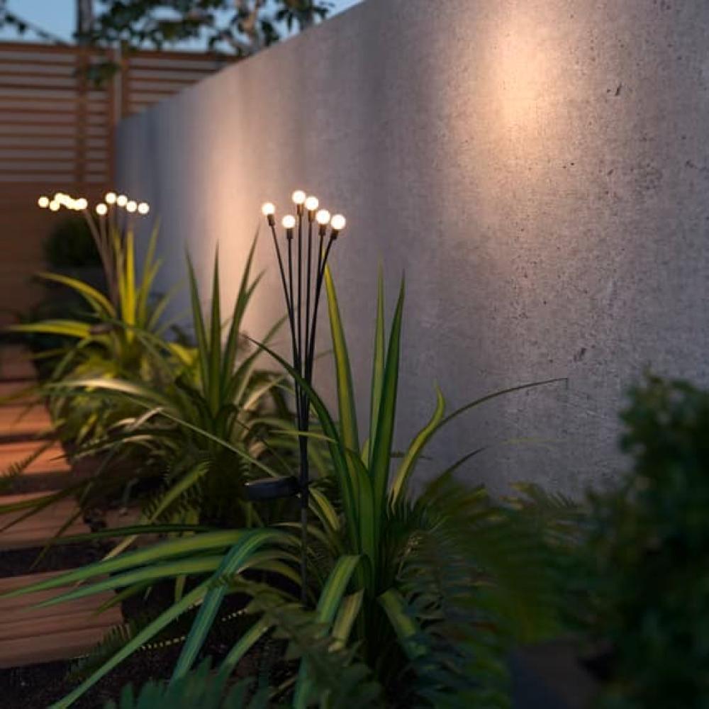 Set 2 Lampi Solare Licurici pentru Gradina, 8 LED-uri, 70 cm, Lumina Alb Cald, IP65, ABS - PromotiiZilnice