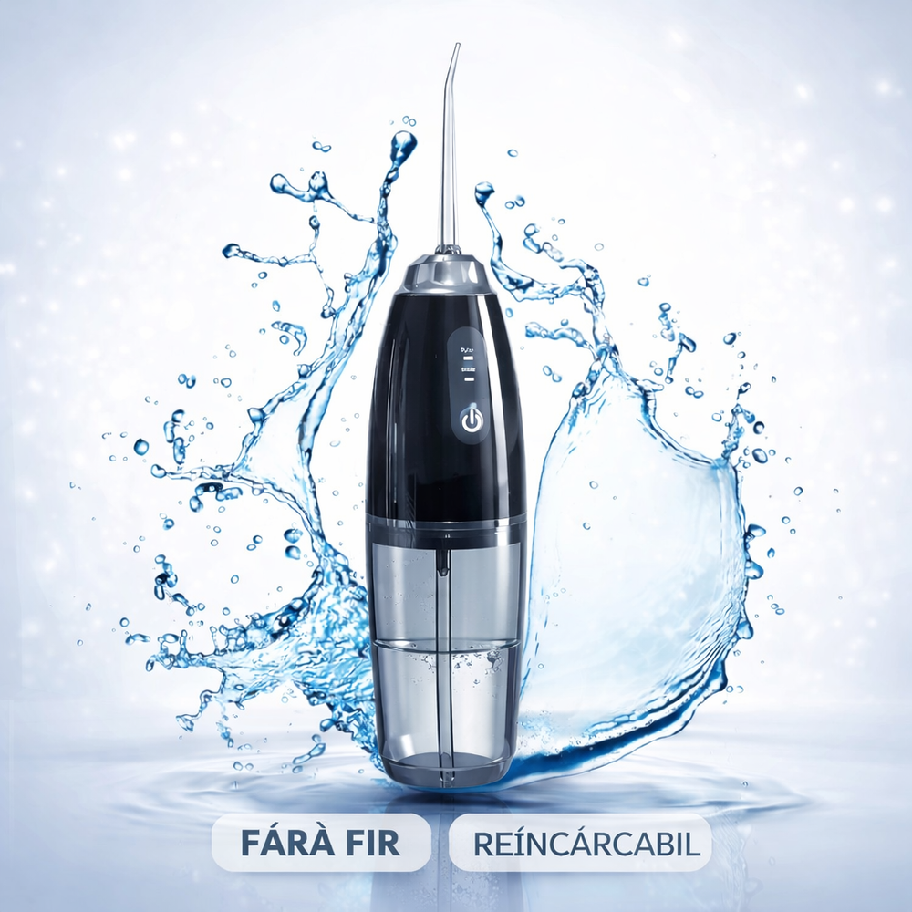 Irigator Oral Portabil cu Incarcare USB si 4 Capete, Negru PromotiiZilnice