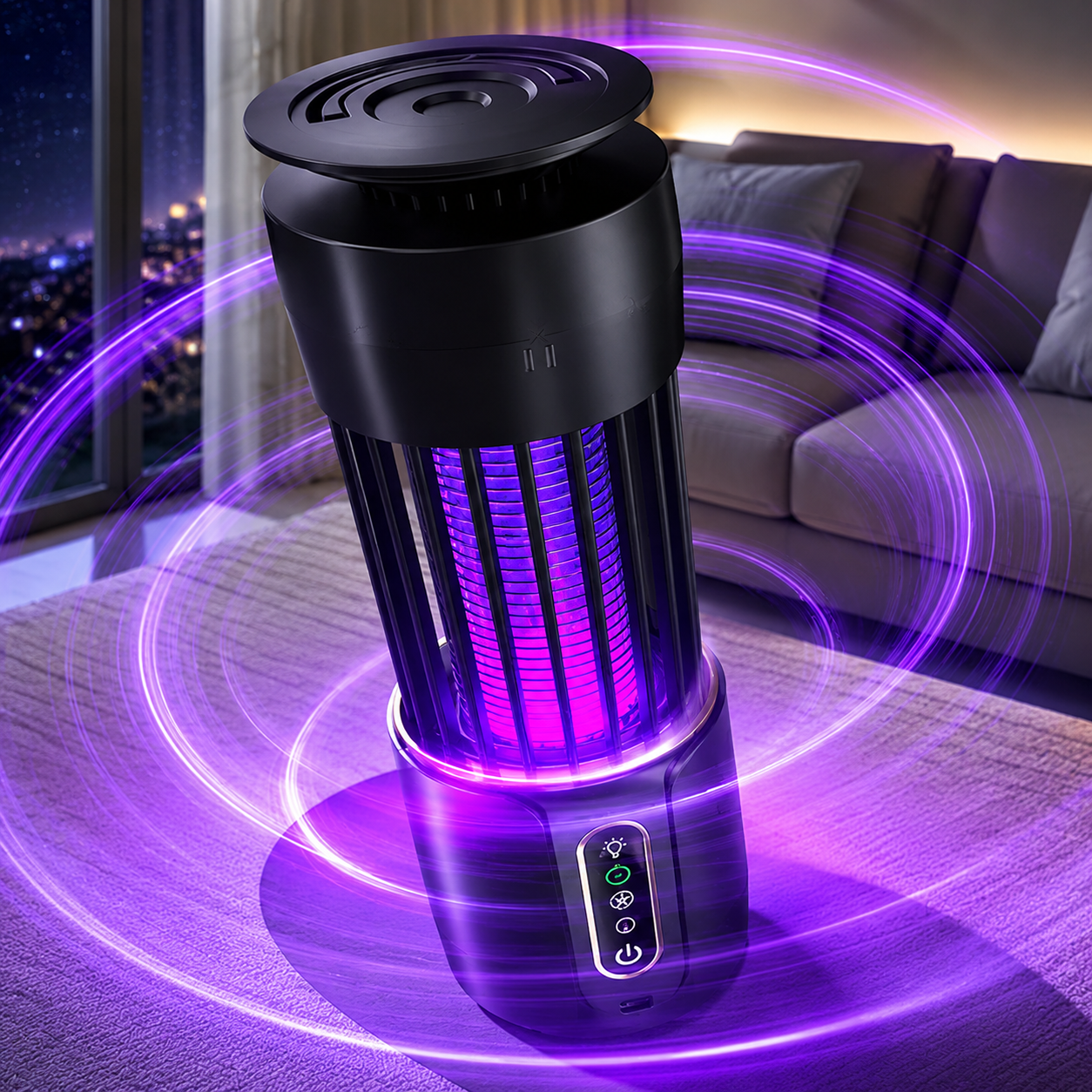 Lampa UV Anti Insecte 2 in 1 cu Acumulator Reîncărcabil, Anti Țânțari și Muște, Funcție Lampă de Veghe, USB Type-C, Portabilă PromotiiZilnice