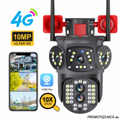 Set 2 Camere Supraveghere 4G LTE 4K Ultra HD, Zoom 10X, Detectare Umană, Urmărire Automată, IP66 PromotiiZilnice