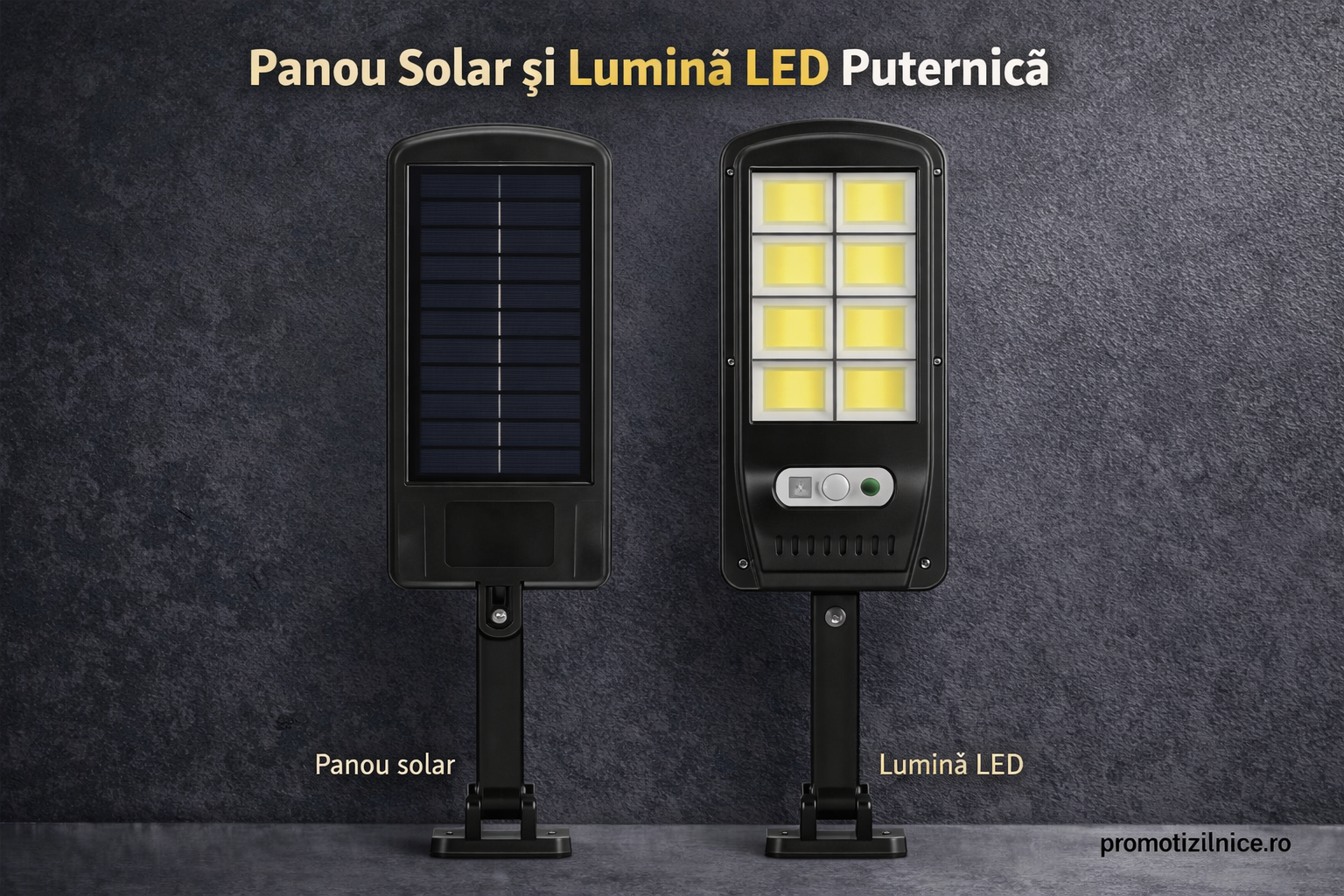 Set 6 Lămpi Solare LED 150W cu Telecomandă, 160 LED COB, Senzor de Mișcare, IP67 Rezistente la Apă – Iluminat Exterior Curte, Grădină, Alee PromotiiZilnice