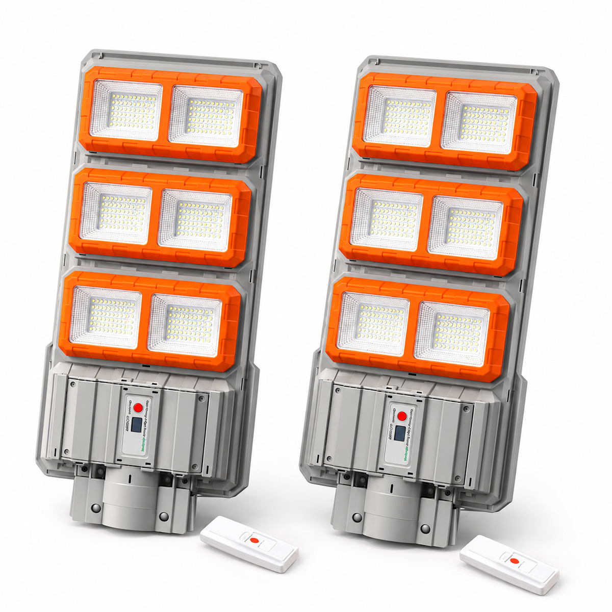 Pachet 2 Lampi Solare Stradale Premium LED 3000W IP66, Super Puternice, cu Telecomanda si Senzor de Miscare Powersale