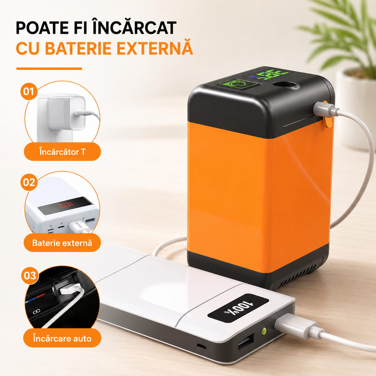 Dus Portabil Electric cu Display LCD si Temperatura Apa, Acumulator 110 Minute, Ideal Camping si Drumetii PromotiiZilnice