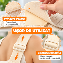 Centură de Susținere pentru Gravide, Suport Abdominal și Lombar, Bretele Reglabile, Material Respirabil BunSiPractic