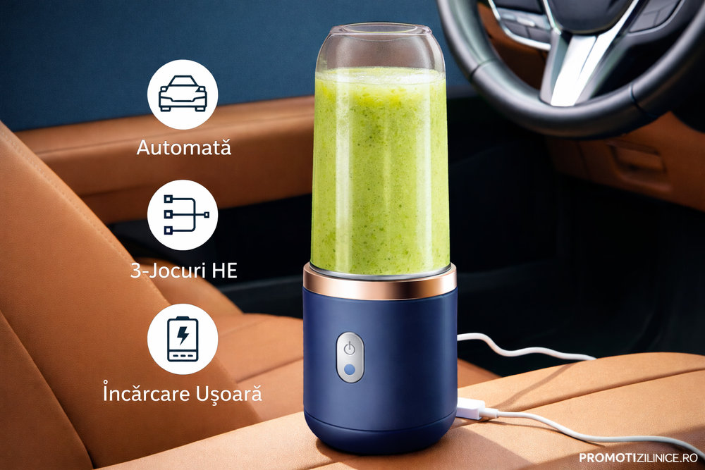 Mini Storcator de Suc Portabil 400 ml pentru Smoothie-uri, Fructe si Legume Powersale