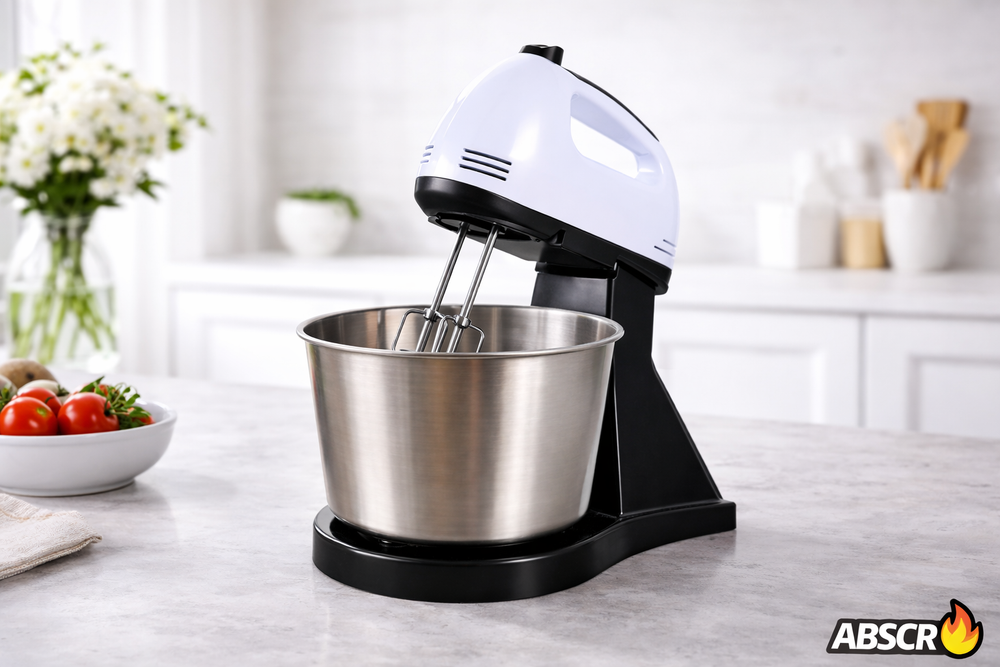 Mixer cu bol inox 4L YONSA 380W, 7 viteze, 2 in 1 (fix + manual) – mixer bucatarie multifunctional PromotiiZilnice