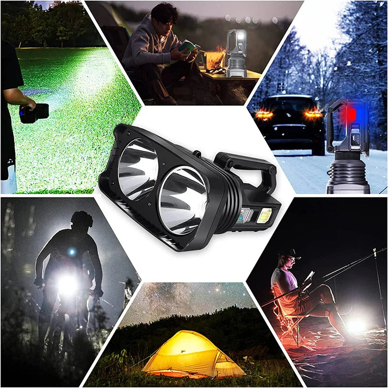 Lanterna proiector led, multifunctionala, reincarcabila, cu power bank, Q-LED5123, culoare negru PromotiiZilnice