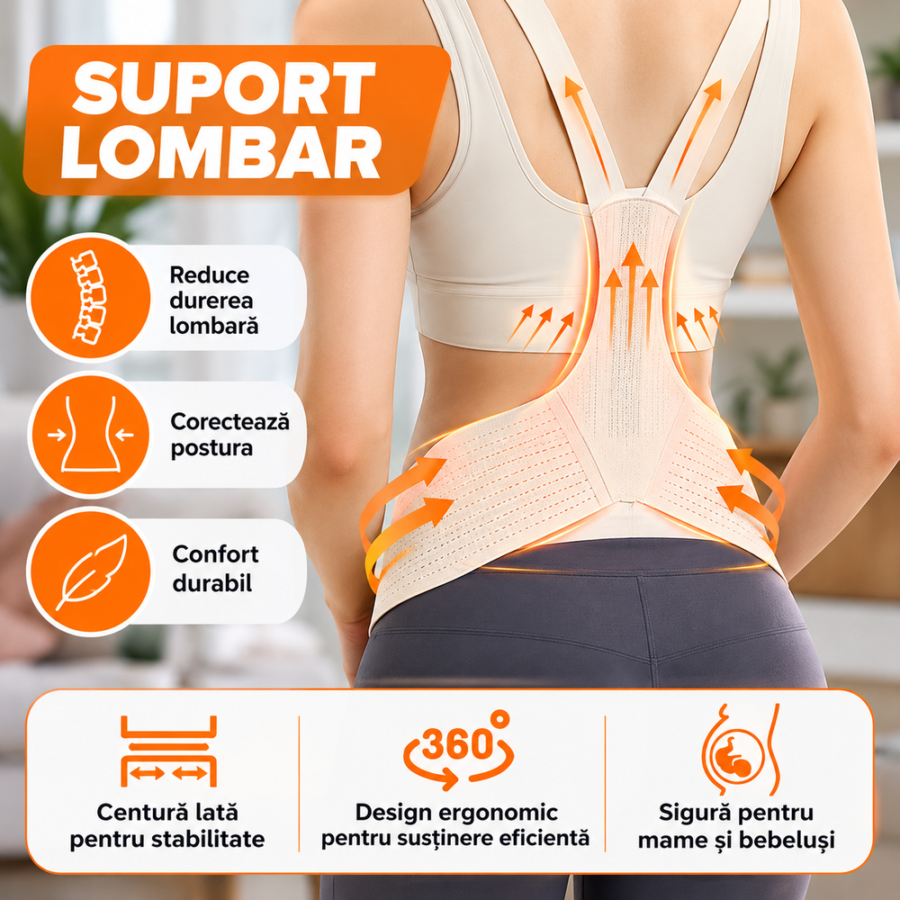 Centură de Susținere pentru Gravide, Suport Abdominal și Lombar, Bretele Reglabile, Material Respirabil BunSiPractic
