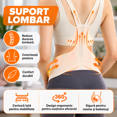 Centură de Susținere pentru Gravide, Suport Abdominal și Lombar, Bretele Reglabile, Material Respirabil BunSiPractic