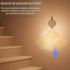 Set 4 Lampa LED de perete cu senzor de miscare, prindere de suport cu magnet, portabil, comutator ON/OFF,AUTO - PromotiiZilnice