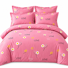 Lenjerie de Pat Finet 4 Piese – Model LOVE Floral Powersale