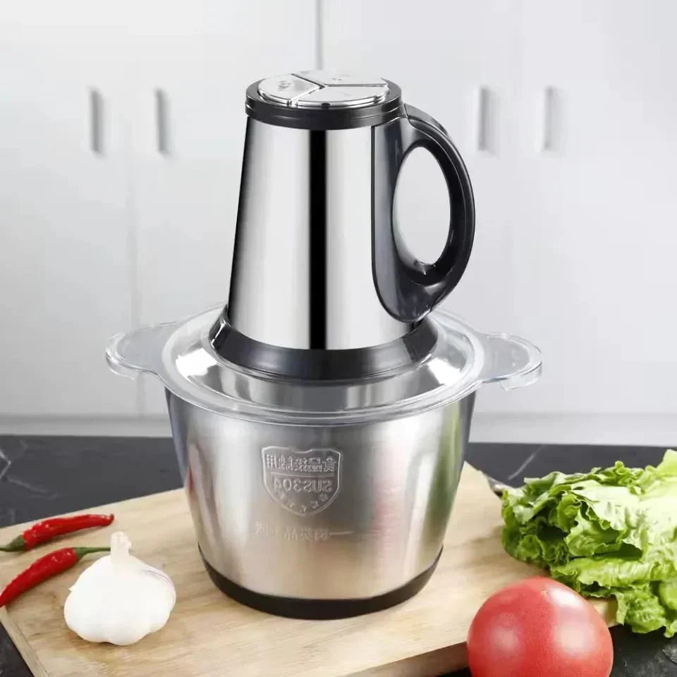 Tocator electric carne si legume, 4 lame inox, 2 viteze, capacitate mare, bol inox - PromotiiZilnice