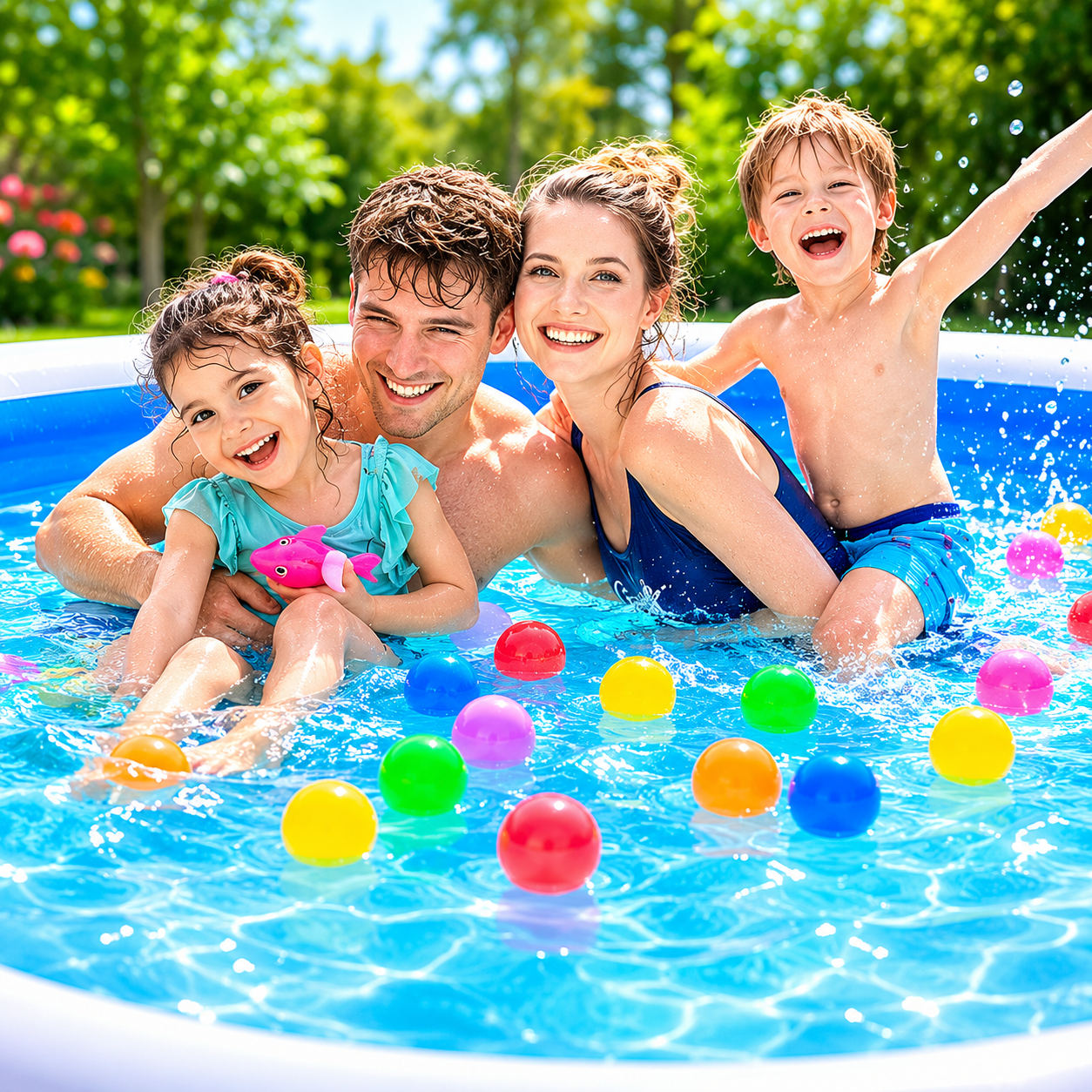 Piscina Gonflabila Family Pool XXL 201 x 150 x 51 cm – Distractie Racoritoare pentru Intreaga Familie Powersale
