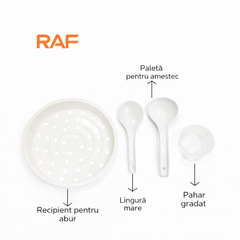 Oală multicooker RAF R166W 5L, 900W, 12 programe, afișaj digital, multifuncțională, alb Powersale