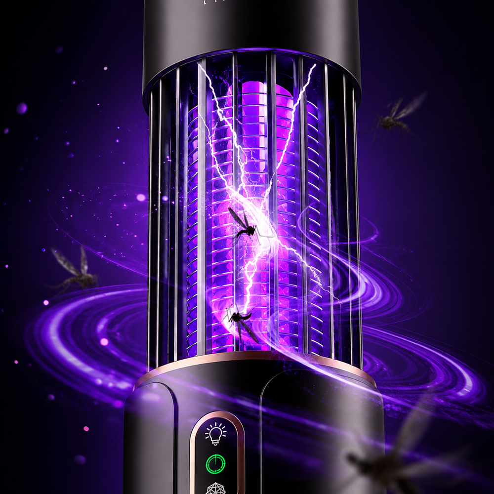 Lampa UV Anti Insecte 2 in 1 cu Acumulator Reîncărcabil, Anti Țânțari și Muște, Funcție Lampă de Veghe, USB Type-C, Portabilă PromotiiZilnice