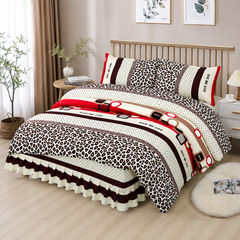 Lenjerie de Pat Premium 4 Piese din Finet – Animal Print, Model H798 Powersale