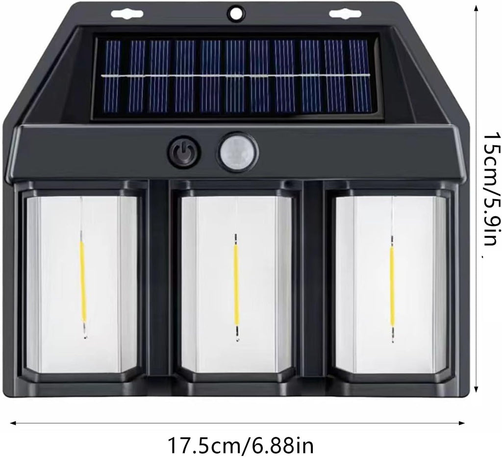 Set 3 x Lampa Solara de Perete tripla, LED, Senzor Miscare PromotiiZilnice
