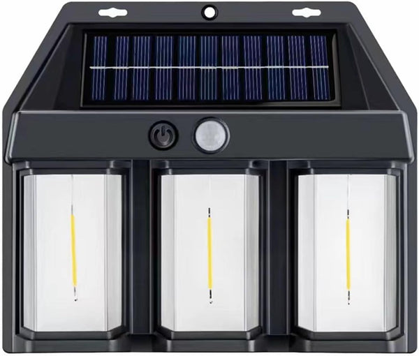 Set 3 x Lampa Solara de Perete tripla, LED, Senzor Miscare PromotiiZilnice