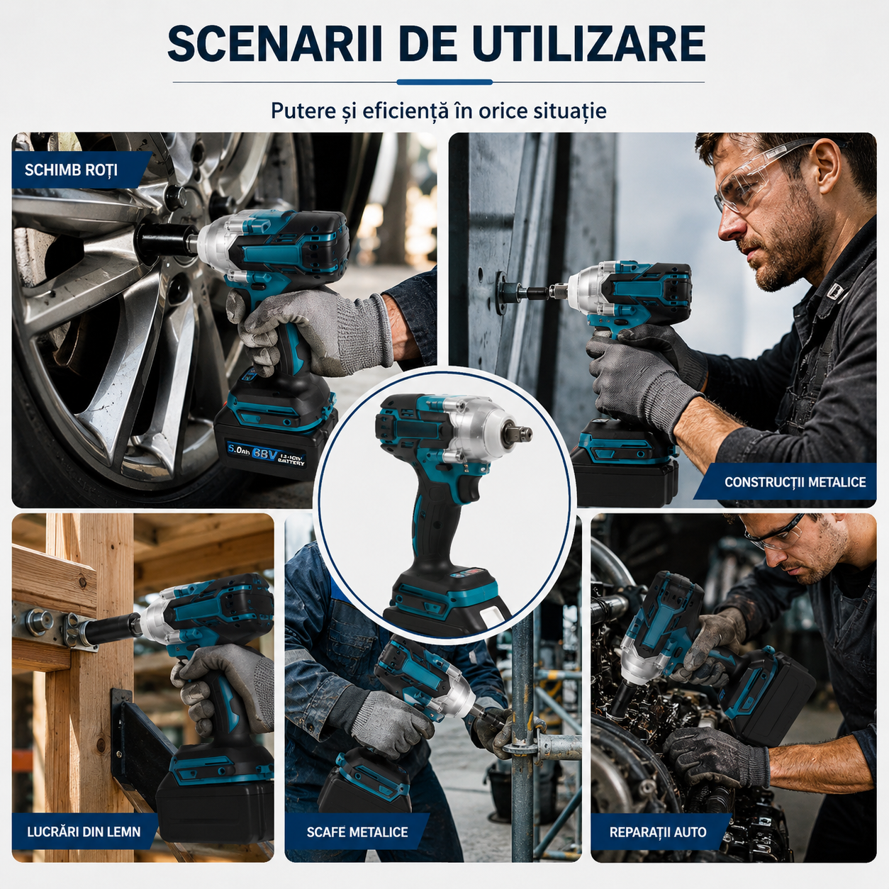 Trusa Masina de Impact si Insurubat 550Nm cu 2 Acumulatori 68V 5Ah, Motor Brushless, 43 Accesorii si Valiza Transport PromotiiZilnice