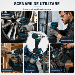 Trusa Masina de Impact si Insurubat 550Nm cu 2 Acumulatori 68V 5Ah, Motor Brushless, 43 Accesorii si Valiza Transport PromotiiZilnice