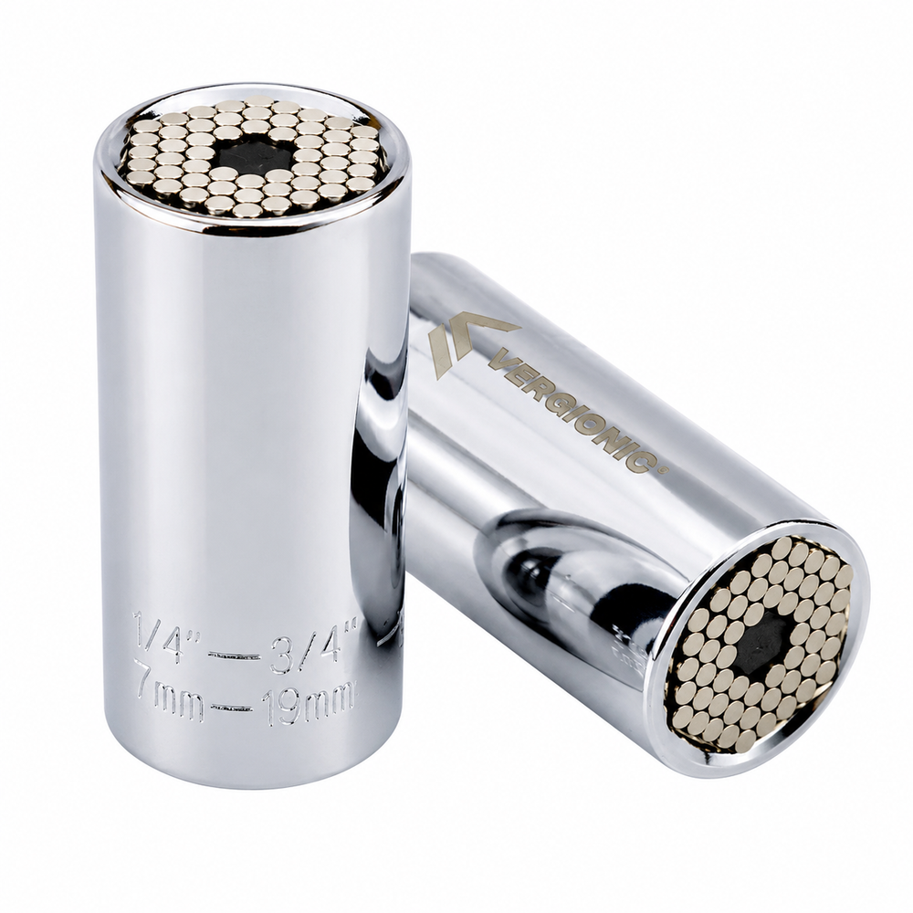Set 2 Bucăți Adaptor Universal Multifuncțional 7-19 mm pentru Bormașină și Cheie Clichet, Cheie Tubulară Reglabilă pentru Șuruburi și Piulițe Powersale