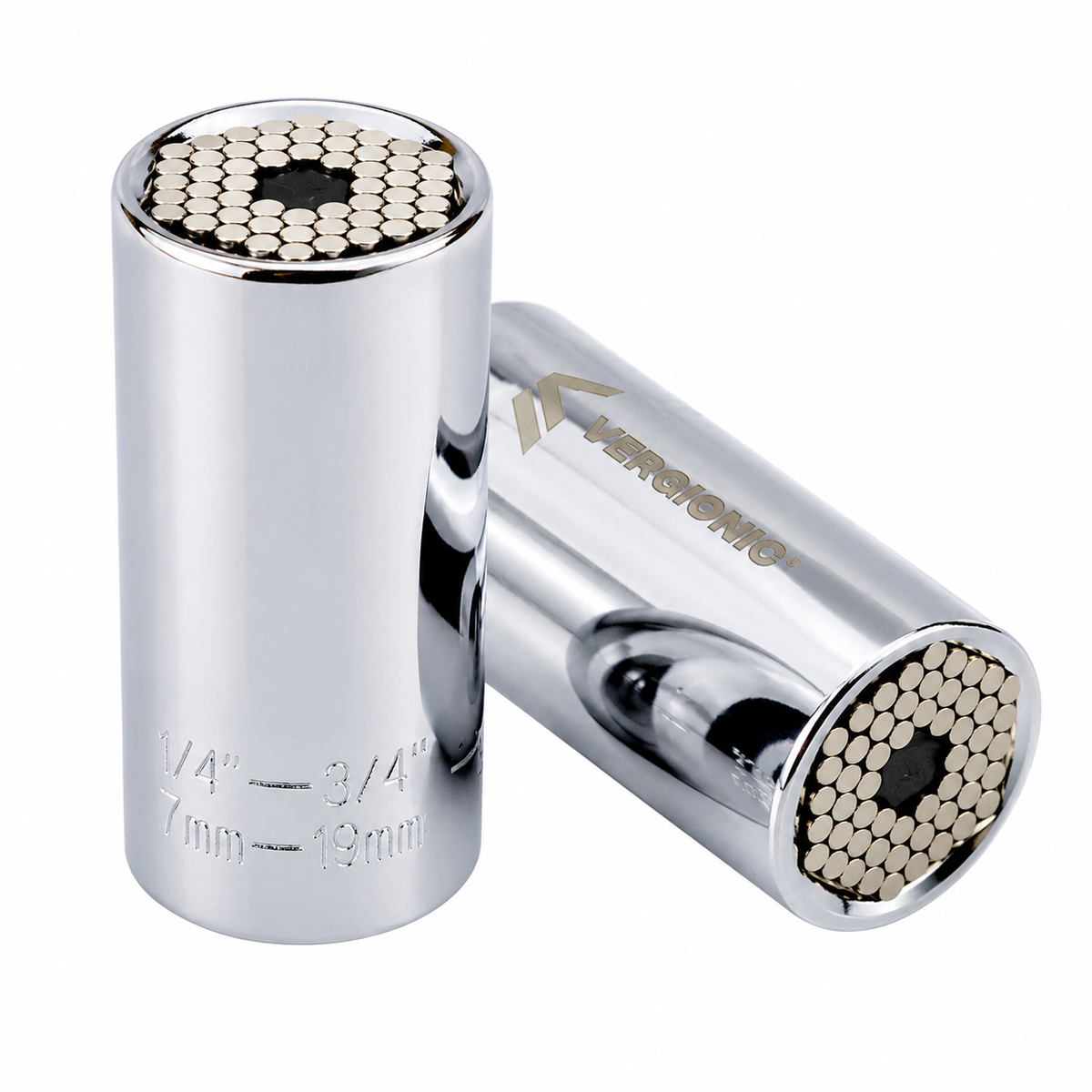 Set 2 Bucăți Adaptor Universal Multifuncțional 7-19 mm pentru Bormașină și Cheie Clichet, Cheie Tubulară Reglabilă pentru Șuruburi și Piulițe Powersale