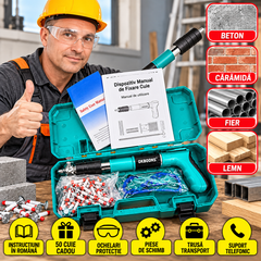 Kit Dispozitiv Manual pentru Fixare Cuie, 50 Cuie, Ochelari de Protecție, Accesorii și Trusă BunSiPractic