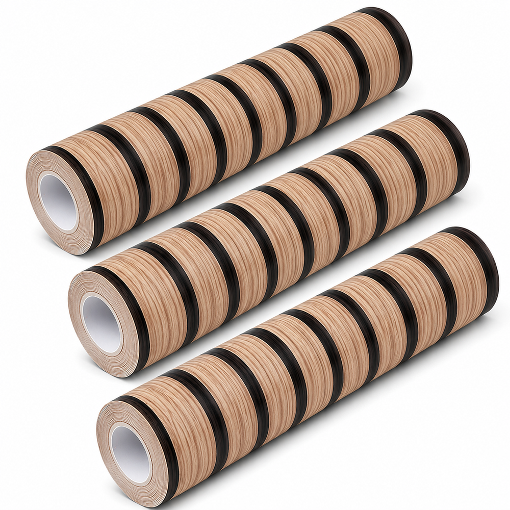 Set 3 Bucăți Tapet Autoadeziv Decorativ 3D Aspect Lamele Lemn, 45 cm x 3 m PromotiiZilnice
