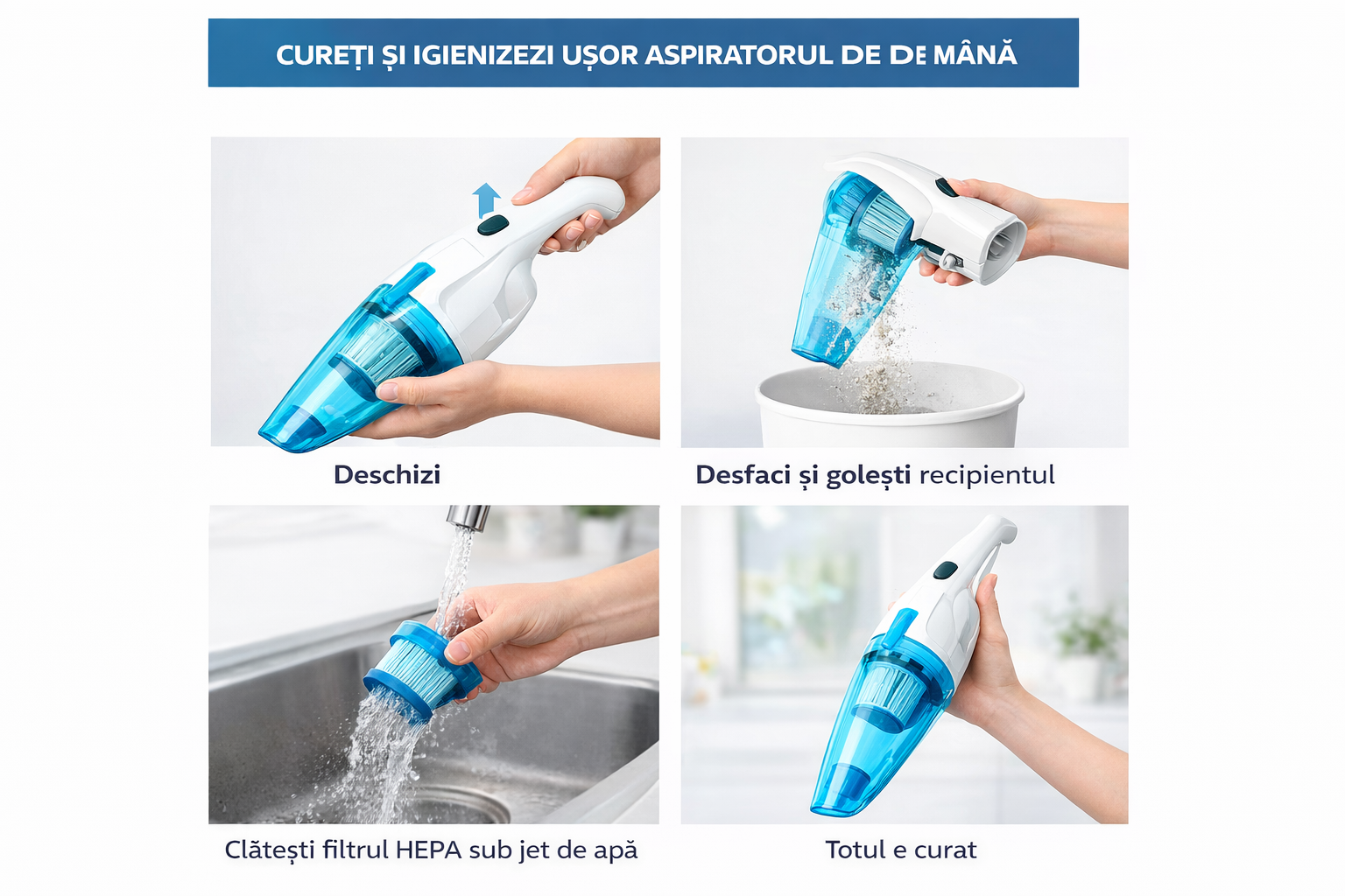 Aspirator Vertical 2in1 600W cu Filtru HEPA – Curatare Rapida pentru Casa si Masina PromotiiZilnice