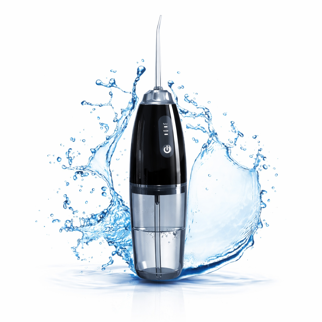 Irigator Oral Portabil cu Incarcare USB si 4 Capete, Negru PromotiiZilnice