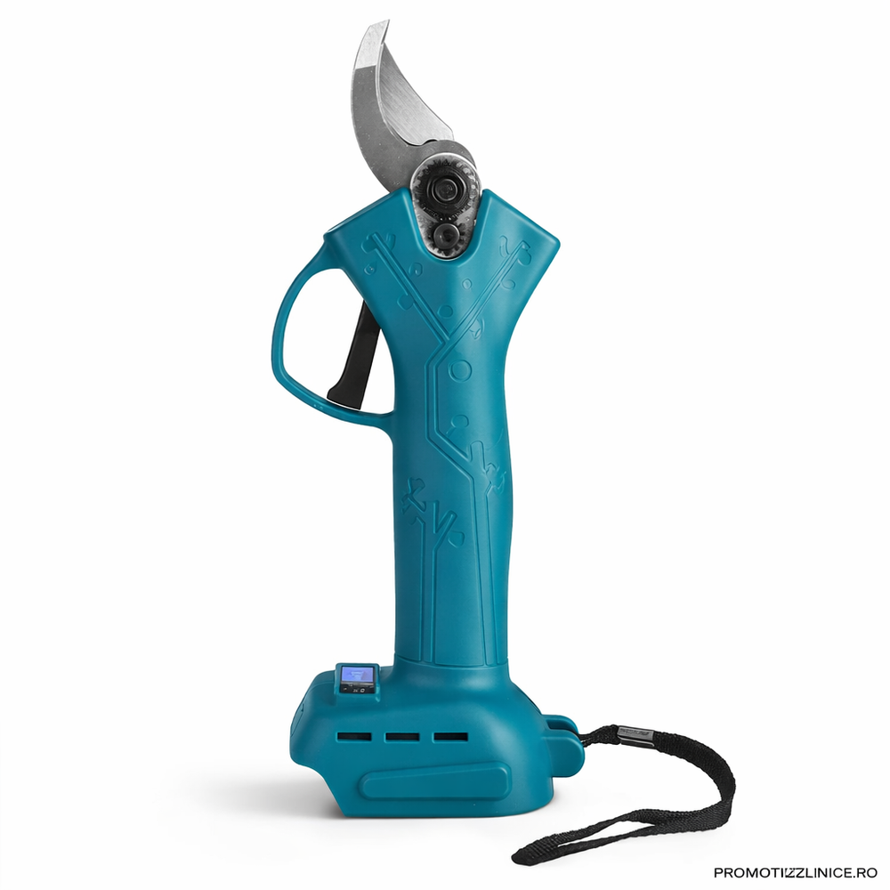 Foarfeca Electrica 1000W cu 2 Acumulatori – Foarfeca Automata Profesionala pentru Toaletat Pomi si Vita de Vie PromotiiZilnice