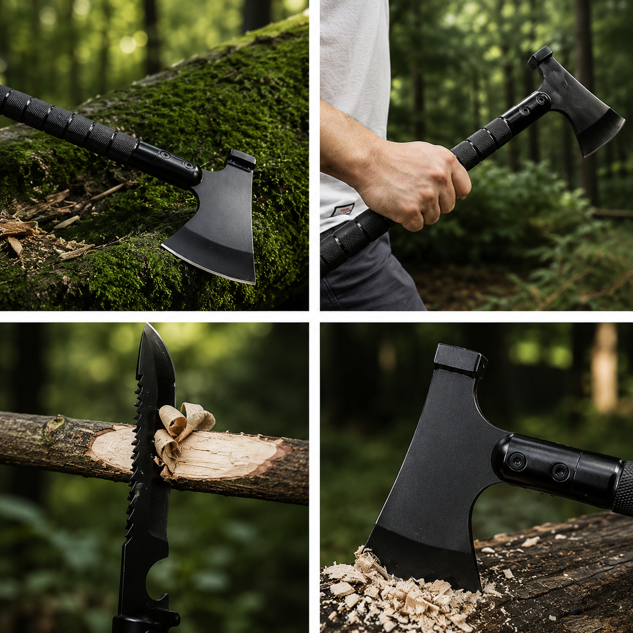 Accesoriu Multifunctional 6 in 1 pentru Camping si Excursii, cu Busola si Fluier, 43.5 cm BoomSale