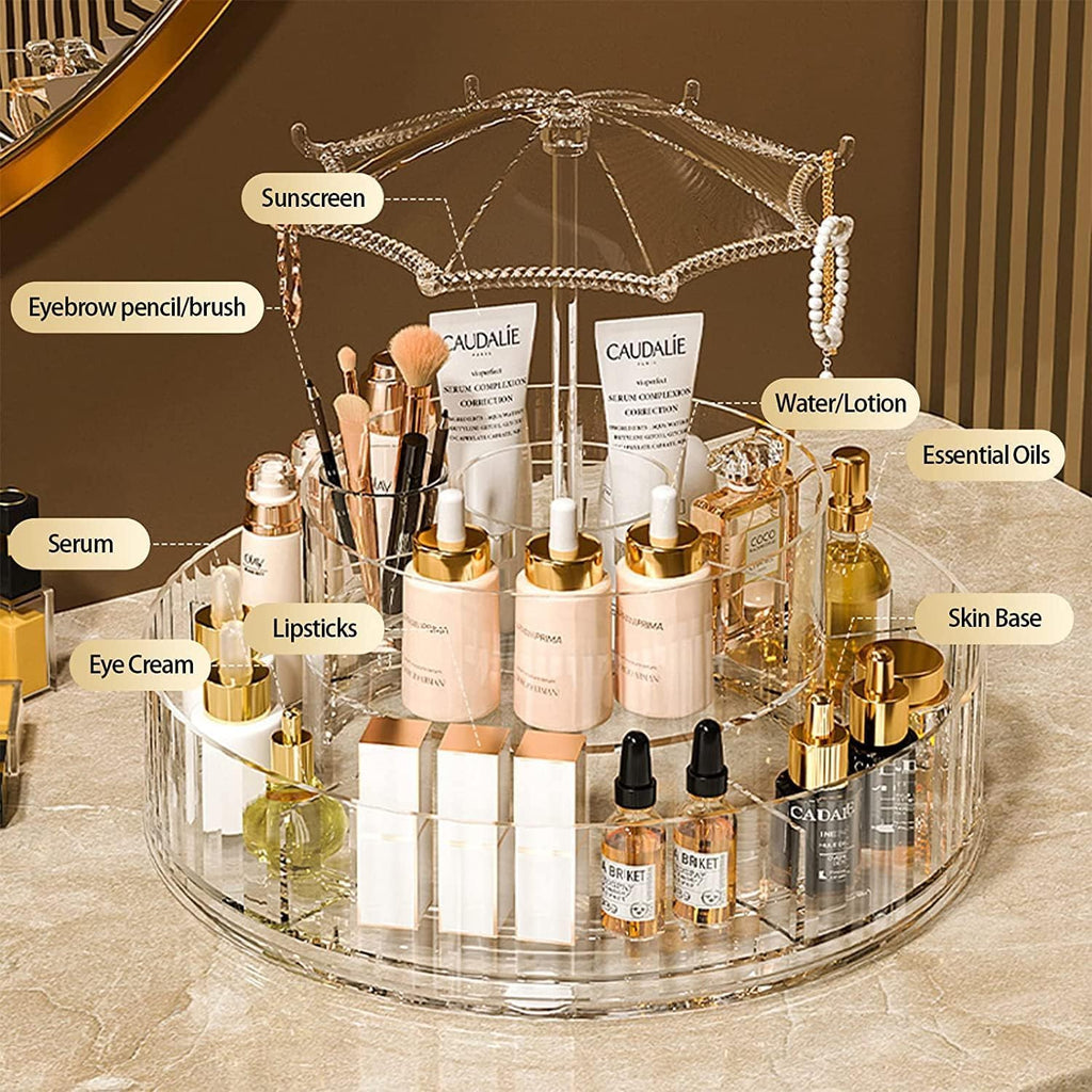 Organizator Cosmetice Rotativ 360° cu Design Elegant – Suport de Machiaj Multifunctional PromotiiZilnice