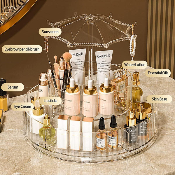 Organizator Cosmetice Rotativ 360° cu Design Elegant – Suport de Machiaj Multifunctional PromotiiZilnice