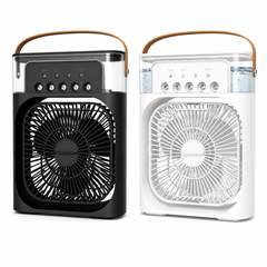 Mini Ventilator Portabil 3 în 1 cu Răcire Aer, Umidificator și Purificator, Rezervor 600ml, Iluminare RGB 7 Culori, 3 Trepte de Viteză, USB – Ideal pentru Birou, Dormitor și Camping PromotiiZilnice